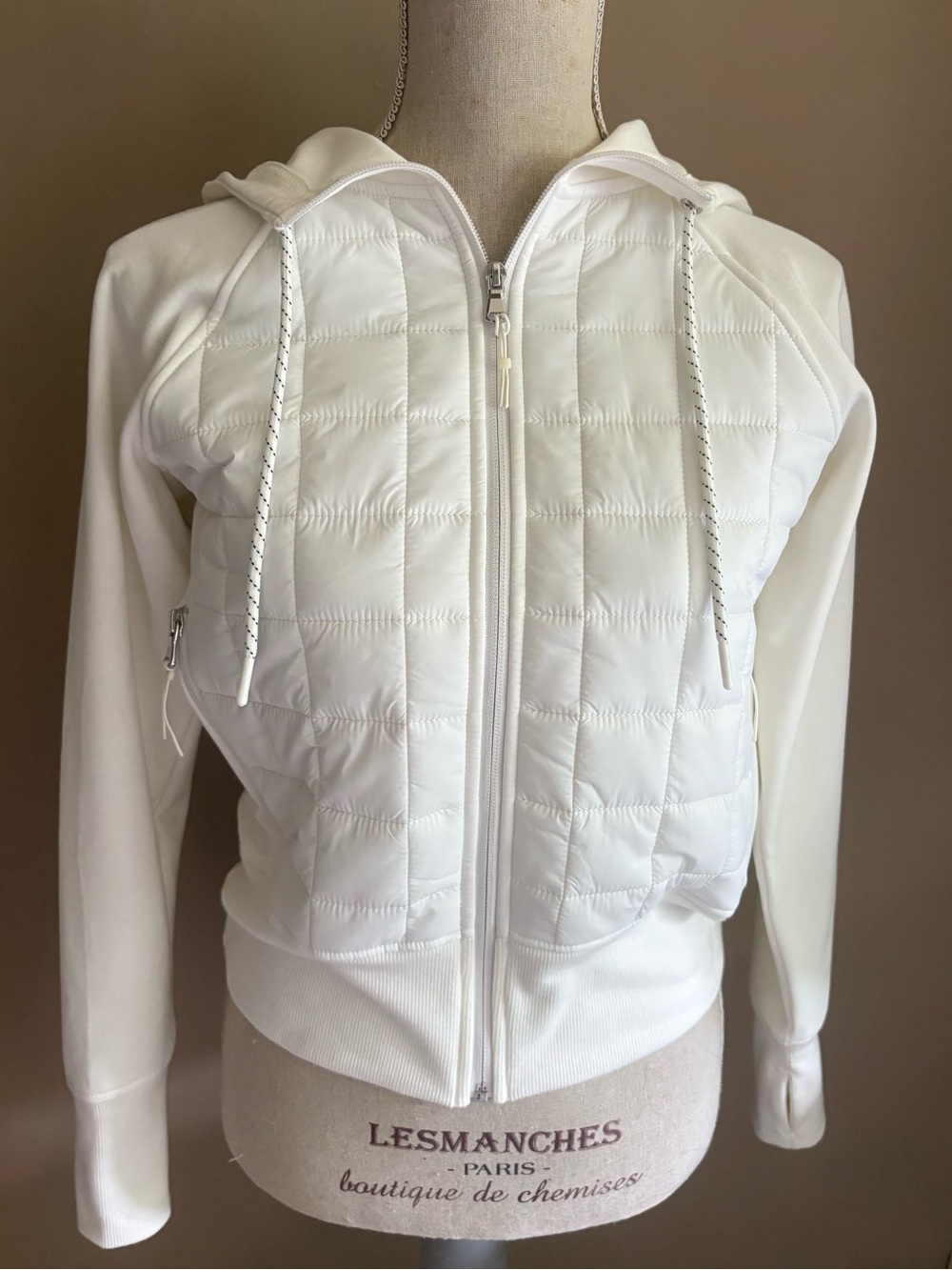 Old Navy Magnolia ( white)Hybrid Fleece Quilted Zip-Up Hoodie Jacket
